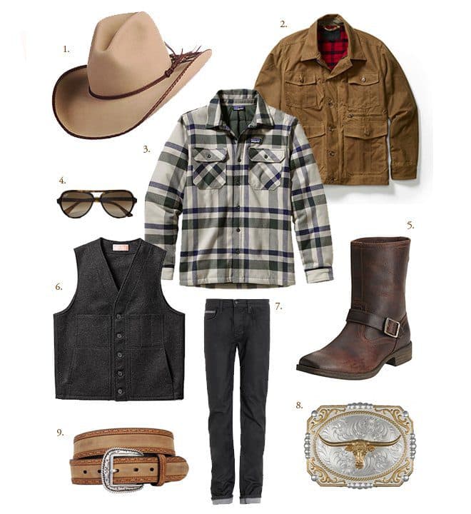 Collection of winter clothing for ranch wear